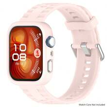 Soft Silicone Strap+Silicone Case Compatible With Huawei Watch Fit 4 Pro Sports Strap Case Hollow Compatible With Huawei Fit 4 Protective Accessories