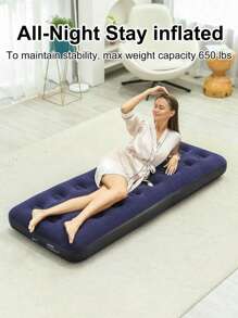 1张191*137*22cm床垫 双面毛绒加厚充气床垫 简易可折叠床垫 适用于室内家具、户外露营、沙滩（不含气泵）