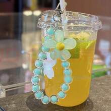 Cute Girly Strap 4, Woman Kawaii Soft Protective Cover 4th Generation With Lovely Keychain Lanyards Aesthetic Design, Pink Bows - 綠色 - 查看 4