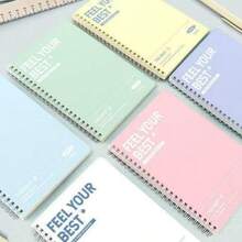 6 pièces Cahiers spirales de couleur macaron, format A5 de haute qualité, grande capacité pour la prise de notes en classe, fournitures scolaires de rentrée