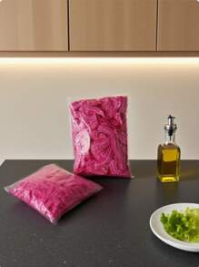 100/200/500/1片装彩色保鲜膜，弹性自封，用于食品保鲜，适用于覆盖碗碟，家居用品，食品保鲜盖，厨房配件，浴帽，厨房必备品，家居用品，家居装饰，食品保鲜盖，厨房用品，斋月家居及厨房用品 - 紅色 - 查看 8