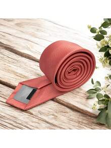 DOZE GOLDEN Men's Ties Slim Tie STRIPED TWILL FABRIC Casual, Perfect For Friends As A Gift Wedding Daily Use - 深橙色 - 查看 2