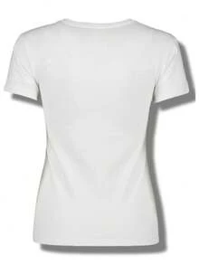 Playera Mujer Cuello Redondo Estampada, Sello Cherries,  Casual    Algodón - Blanco - Ver 4