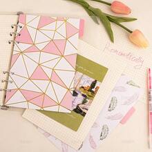 , 10 Pack Pink Binder Index Dividers A5 Insertable Page Divider Cute Paper Category Tab For 6 Ring Planner Notebook Travel Diary-957096 - Pink - View 4