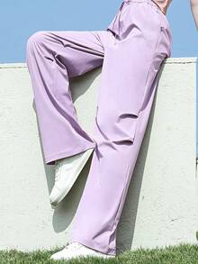 CAMEL CROWN Pantalon de parachutiste pour femmes, pantalon décontracté respirant, pantalon droit à séchage rapide pour assaut, pantalon ample pour randonnée et sports - Violet clair - Voir 3