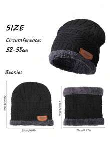 三件套冬季保暖套装：针织帽、保暖手套 - 户外探险的终极防寒装备，羊毛混纺针织帽，冬季圣诞节新年保暖礼物，男女通用（帽子围巾内衬颜色随机），情人节礼物