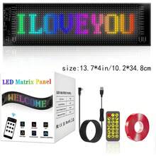 Car Windshield Animated Eyes, Programmable LED Light Sign, Eye-Catching LED Scrolling Signage, DIY Custom Animated Text/Image, 5V USB Programmable LED Waterproof Flexible Digital Display Sign For Car, Shop, Party And Festival Decoration - 4.01*13.7in -1PC - View 2
