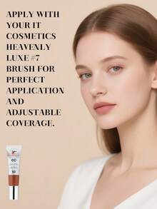 IT Cosmetics CC霜，SPF 50+，中深色，32毫升/1.08盎司，多效合一遮瑕粉底护肤霜，SPF 50+广谱防晒，保湿配方 - 中性深 - 查看 5