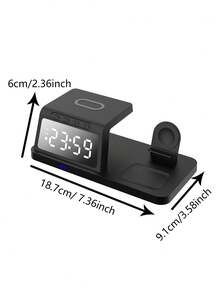 15W Multi-Function Fast Wireless Charger, Supports Wireless Charging For Phones, Clocks, Alarms, Watches (Compatible With Watch SE/6/5/4/3/2 Only, Other Watches Not Supported), Earphones (Only Original Apple 2/ Pro Supported, Replicas Not Supported) Home Decor Room Decor