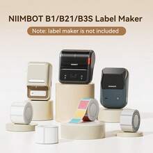 Niimbot Label 3Rolls Label For NIIMBOT B1 B21 B3S B31 K3 Mini Portable Thermal Printer Label White Sticker For Adhesive Label Printer For Containers, Waterproof, Oil-Proof And Tear-Proof Thermal Printer Labels - White - View 3
