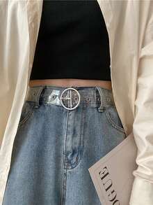 Fashionable Transparent PVC Women's Round Versatile Waist Belt