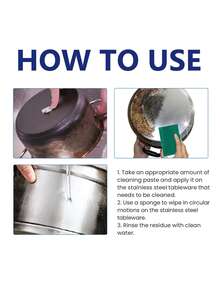Stainless Steel Cookware Cleaning Paste, Removes Pot Bottom Stains, Multi-Purpose Cleaning, Effective Cleaning Without Damaging Items