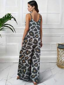 Palazzo Sexy De Tirantes Pierna Ancha Comodo Moda Para Dama Casual - Tigre gris - Ver 5