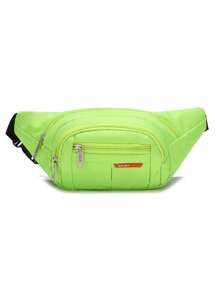 1pc Universal Nylon Sports Fanny Pack For Men & Women - Solid Color, Non-Waterproof, Zippered Waist Bag With Adjustable Strap For Hiking, Travel, Camping, Running & Outdoor Activities