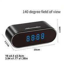 1080P HD WFi Camera Clock 32GB Card, Night Vision, Motion Detection, Loop Recording, 2.4GHz WiFi Connection, Remote Real-Time View, Great For Home, Office, Warehouse Monitoring - Black - View 4