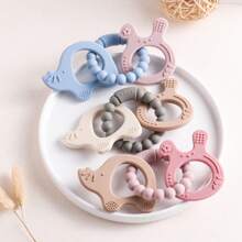 Silicone Animal Teething Bracelet, Silicone, Chewable Teething Stick, Rattle Toy For Infant, Teething Stick, Anti-Bite Toy,Baby Toys Teething,Teething Bracelet,Baby Rattle Teether