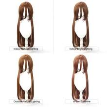 YEWELL 26 Inch Jellyfish Straight Bangs Wig, Synthetic Heat Resistant Wig, Pink, Blue, Green, Black, Gold, White Long Straight Hair Wig, Suitable For Women, Easy To Manage Synthetic Heat Resistant Wig, Middle Part Straight Hair Wig, Natural Soft Fiber Wig, Suitable For Women's Daily Wear - Multicolor - View 6