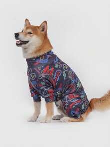 Dog Pajamas, Dog Recovery Clothes, Dog Apparel, Dog , Dog Supplies, Dog Outfits, Dog Clothing, Dog Accessories, Puppy Pajamas, Puppy Clothes, Puppy Accessories, Puppy Sets, Soft Stretchy Fabric Pajamas Suitable For Small, Medium And Large Dogs, Colorful Button Pattern Print, Size S-6XL