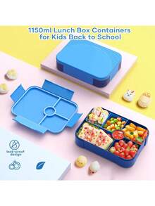 1PC Leak Proof Bento Lunch Box, 6 Compartment Bento Lunch Box For Kids, 1330ML Bento Lunch Container For Adults And Kids, Large Size, Easy To Clean, Kids Lunch Box,Microwave, Dishwasher And Freezer Are Available(Two Styles Are Sent Randomly) - 1 Item - View 3
