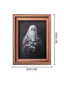 FEILIYA 1pc Creative 3D Halloween Vintage Photo Frame Magnetic Refrigerator Sticker Wooden Poster Fridge Magnet