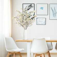 Artificial Cherry Blossom Flowers 4 Pcs Faux Cherry Blossom Stems Faux Silk Cherry Blossom Branches 41'' Fake Flowers Long Stems For Vase Arrangements Home Wedding Table Decor (Pink) KF - New White - 查看 3