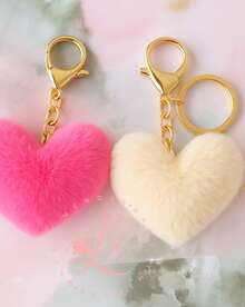 Beautiful Super Cute Heart Keychain Bag Accessory - Rusty Rose - View 2