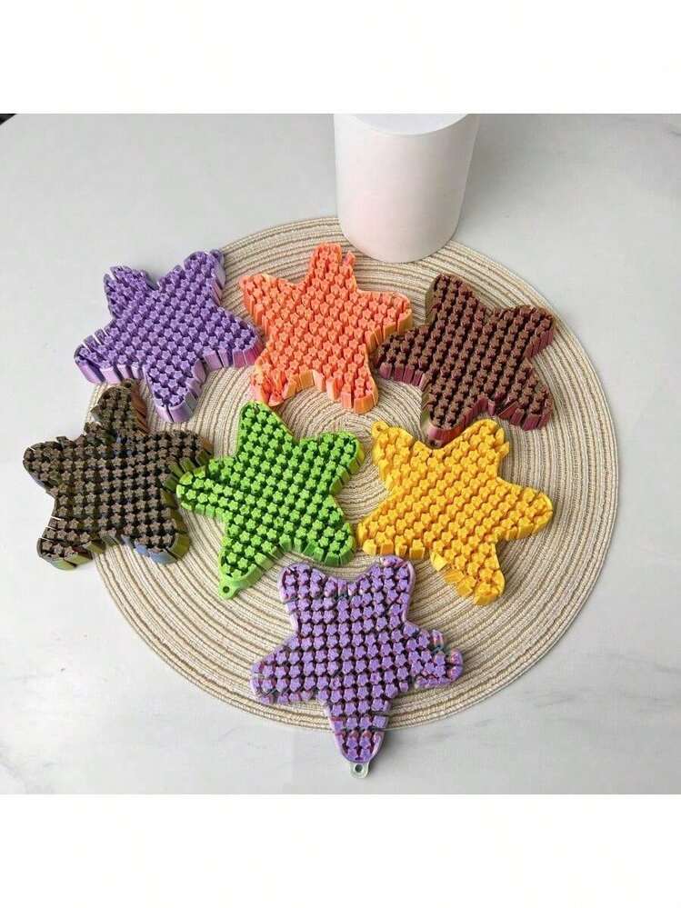 1/2/3个装多色3D打印塑料五角星，可活动五角星桌面海星模型 - 趣味桌面装饰，独特灵活的海星礼物，生日礼物派对礼品 - 五角星 - 查看 12