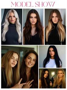 Genius Weft Human Hair Extensions Salon Quality Seamless Sew In Hair Extensions One Piece 50G Straight Hand Tied Invisible Genius Weft Easy To Style Real Human Hair - SNatural - View 12