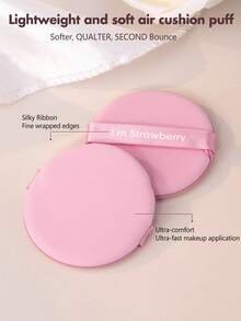 7PCS Water Drop Shape Cushion Powder Puff, I'm Strawberry Wet & Dry Dual Use Makeup Sponge Blender For Foundation Liquid Cream Powder, Reusable Cosmetic Puff With Storage Container - Multicolor - View 7