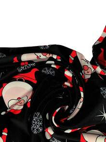 Damen Weihnachts-Muster Langarm Bodycon Minikleid - Taillengürtel Partykleid mit festlichem Blumenmuster, sexy figurbetontes Weihnachtskleid für Damen, perfekt für Weihnachtsfeierlichkeiten und Weihnachtsessen, lässige Herbstkleider für Damen, legere schwarze Kurzkleider für Frauen - Schwarz - Übersicht 6