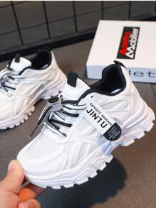 Boys & Girls Running Shoes, Casual Sports Sneakers With Hook & Loop Closure, Lightweight Mesh Breathable Upper, Striped Pattern, Low-Top Design, Suitable For Daily Wear, Running And Leisure Activities - Spring/Autumn/All Season - Black - View 8