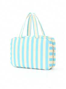 1 Piece Solid Color Striped Large Capacity Multifunctional Toiletry Bag Portable Hook Cosmetic Bag Travel Cosmetic Storage Bag Foldable Storage Makeup Tools Simple Style Cosmetic Bag Suitable For College Dormitories, Vacations, Back To School, Bathrooms, Men And Women Holiday Gifts Travel Essentials Bag For School Supplies Wash Bag Waterproof Toiletry Bag Makeup Bag Cruise Essentials Toiletry Bag For Women For Travel For Bathroom For Women