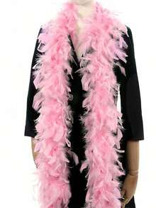 1 件长款人造羽毛围巾，适用于 DIY 项目生日派对服装装扮婚礼照片道具舞台表演家居和派对装饰狂欢用品万圣节服装