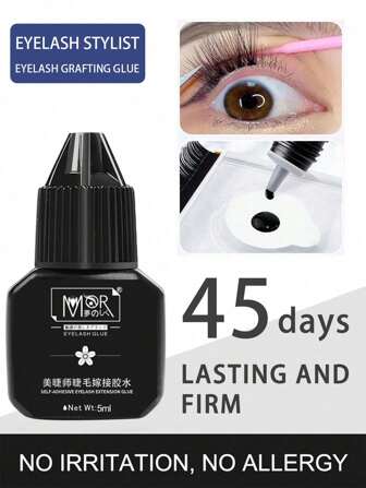 5ml Personal Eyelash Gel, Lasting And Tasteless, Waterproof Eyelash Extension Gel - Lasting For 45 Days, Tasteless, Non Irritating, Anti Allergy Formula - Very Suitable For Home Use, Fast Drying Strong Eyelash Gel, Long-Lasting DIY Eyelash Gel Lash Glue,Eye Lash Glue