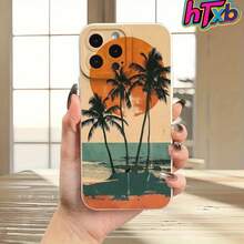 Funda para teléfono 1 pieza Diseño de coco ondulado TPU Cobertura total Ojo blanco Auténtica cubierta mate resistente a los golpes Protector de lente 16 Pro, SE4/16E, 16, 15 Pro, 14 Plus, 13, 12 Pro, 11 Pro, X, XS, S22, S23, S24, S23 Ultra, S25. - Blanco - Ver 2