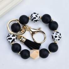 1pc Silicone Bead Bracelet, Keychain, Decorative Pendant, Elegant Silicone Beads, Chic Keychain, Lobster Clasp For Backpack And Car Keys - Ideal Gift For Women - Pumpkin Multi-color - View 14