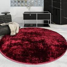 1pc Premium Red Round Velvet Rug, Soft, Living Room Carpet, Nordic, Bedroom, Bedside, Lounge, Dressing Room, Home Decor, Christmas, Winter New Arrival, Comfortable Underfoot, High-Quality Polyester Fiber, Thick, Home Aesthetic Decor, Washable Carpet, Modern Minimalist Rug, Tranquil Style