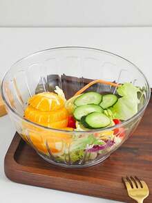 1pc/2pcs Round Plastic Food Storage Containers With Lids - Transparent Sealed Salad Bowls, Suitable For Meal Prep, Fruits, Snacks | Portable Kitchen And Picnic Bowl Set, Kitchen Utensils, Meal Prep, Food Storage Containers, Such As Tabletop Nuts, Dining Accessories - Transparent - View 9