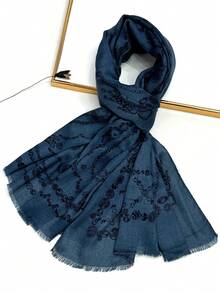 1条轻盈透气流苏披肩，优雅时尚女士真丝围巾，活力波点长款围巾，适合春夏，户外防晒沙滩披肩，多功能头巾