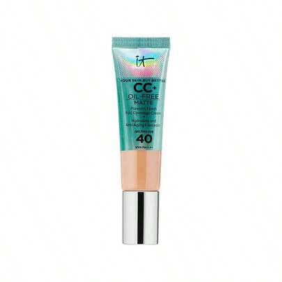 IT Cosmetics Your Skin But Better CC+ Cream, Medium Shade, 32ml/1.08 Oz | Full-Coverage, Oil-Free Matte Finish, SPF 40 | Buildable, Lightweight Formula Evens Skin Tone And Covers Imperfections