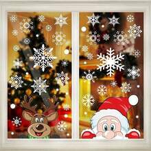 4/5/9 Sheets Christmas Window Clings Santa Claus Elk Snowflakes Pattern Window Decals Reusable Winter Wonderland Theme Static Stickers For Xmas New Year Party Home Glass Decoration Room Decor Bedroom Decor Kitchen Decor Wall Sticker Wall Decor Home Decor Christmas Decorations Christmas Decorations Home - Multicolor - View 1