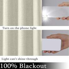 2Pcs Linen-Like Blackout Curtains, Grommet Top, Lightweight, Black Lining, Darkens Room, Protects Privacy, Machine Washable, Bohemian Farmhouse Style Home Window Decor, Quiet No-Glare Environment, Suitable For Bedroom, Living Room, Office