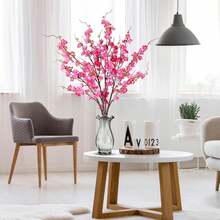 Artificial Cherry Blossom Flowers 4 Pcs Faux Cherry Blossom Stems Faux Silk Cherry Blossom Branches 41'' Fake Flowers Long Stems For Vase Arrangements Home Wedding Table Decor (Pink) KF - 玫瑰紅 - 查看 6