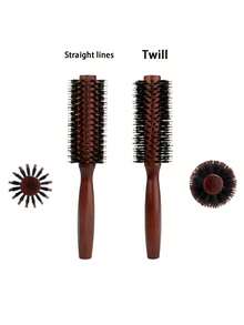 尼龙卷发棒美发沙龙造型滚筒刷家用圆筒梳女士发刷拉直卷发两用 - 彩色 - 查看 2