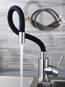 3件套/1件 360°旋转厨房水龙头，不锈钢水槽混合龙头，带柔性硅胶软管，单孔安装，镀铬表面，防滴漏节水设计，适用于现代厨房水槽、浴室盥洗台和现代厨房用品。厨房配件，厨房工具