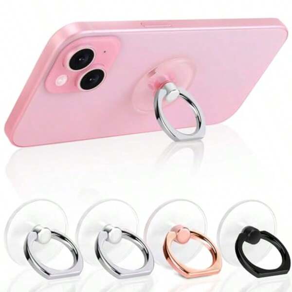 Un soporte de anillo de teléfono portátil, anillo de teléfono giratorio 360° transparente, soporte de anillo de dedo de teléfono claro compatible con la mayoría de teléfonos, tabletas y estuches