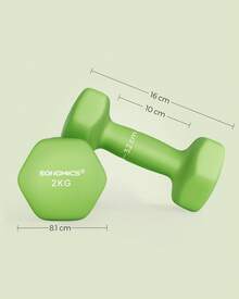 SONGMICS Dumbbells Set Of 2 Dumbbells Hexagon Neoprene Coating Strength Training Workout Fitness Training Home