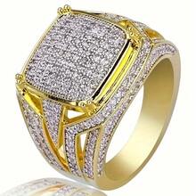 Fashion Men's Square Punk Zirconia Ring, Hip Hop Cubic Zirconia Men's Ring - 8 - 查看 8
