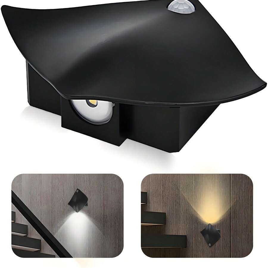 1pc/2pcs/3pcs/4pcs Motion Sensor Magnetic Wall Light, Room Decoration, Wall Decor, Lighting, Night Light, Modern Manta Ray Design, Warm And White Light Modes, Magnetic Wall Lamp, Motion Sensor Night Light, Battery Powered (Batteries Not Included)