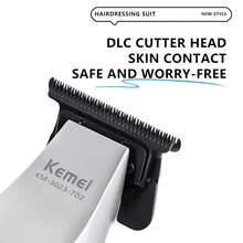 Kemei KM-3023-702 Men's Hair Clipper, Professional Home Haircutting Kit With DLC Coated Blades And Charging Base, 9000RPM Motor, Long-Lasting Cordless Use, Precise Trimming